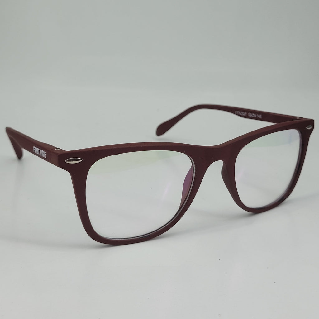 First Time Matte Maroon Wayfarer Full-Rim Eyeglasses