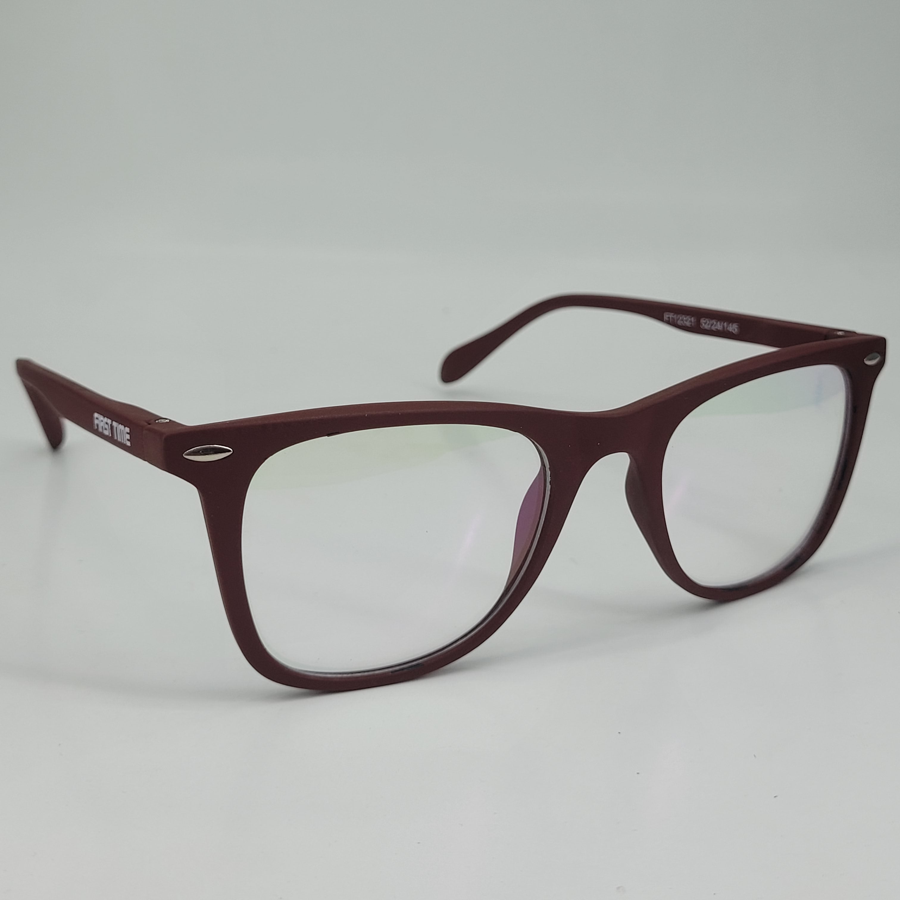 First Time Matte Maroon Wayfarer Full-Rim Eyeglasses