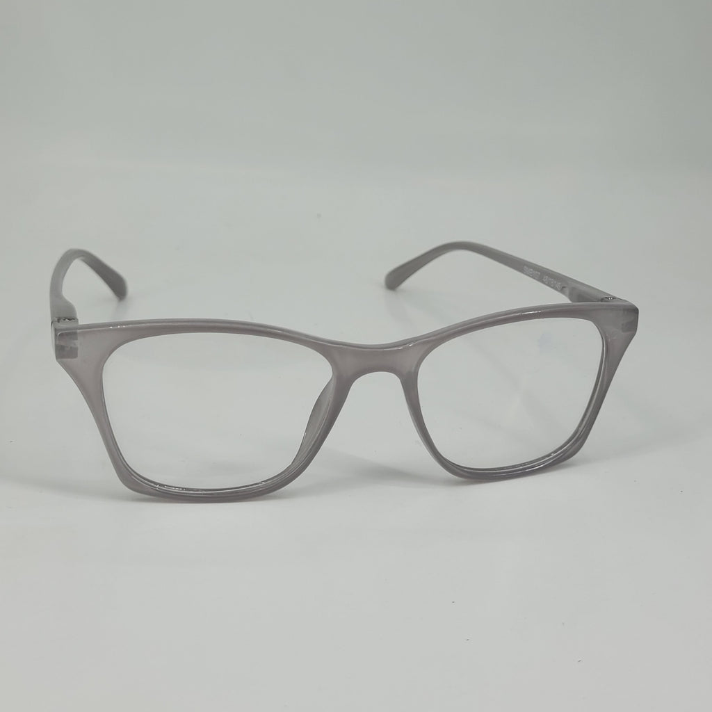 Transparent Grey Full-Rim Rectangle Eyeglass Frame